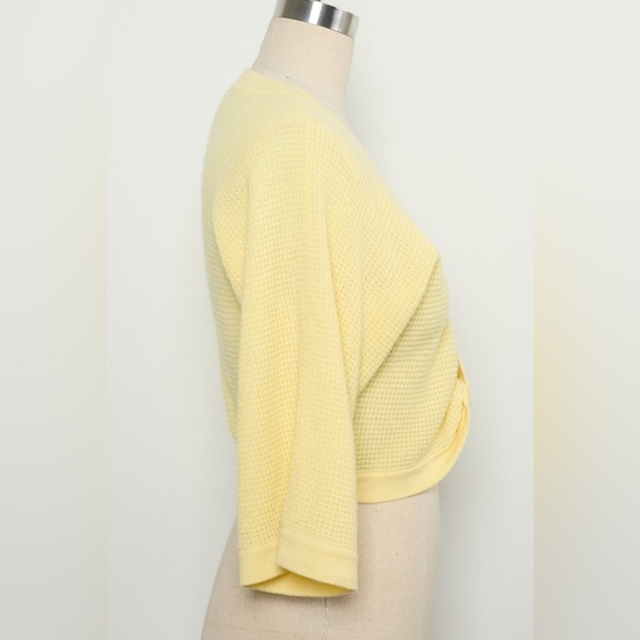 Short-Sleeve Twist-Front Sweater 100%Cashmere [NEW] - Picture 2 of 3